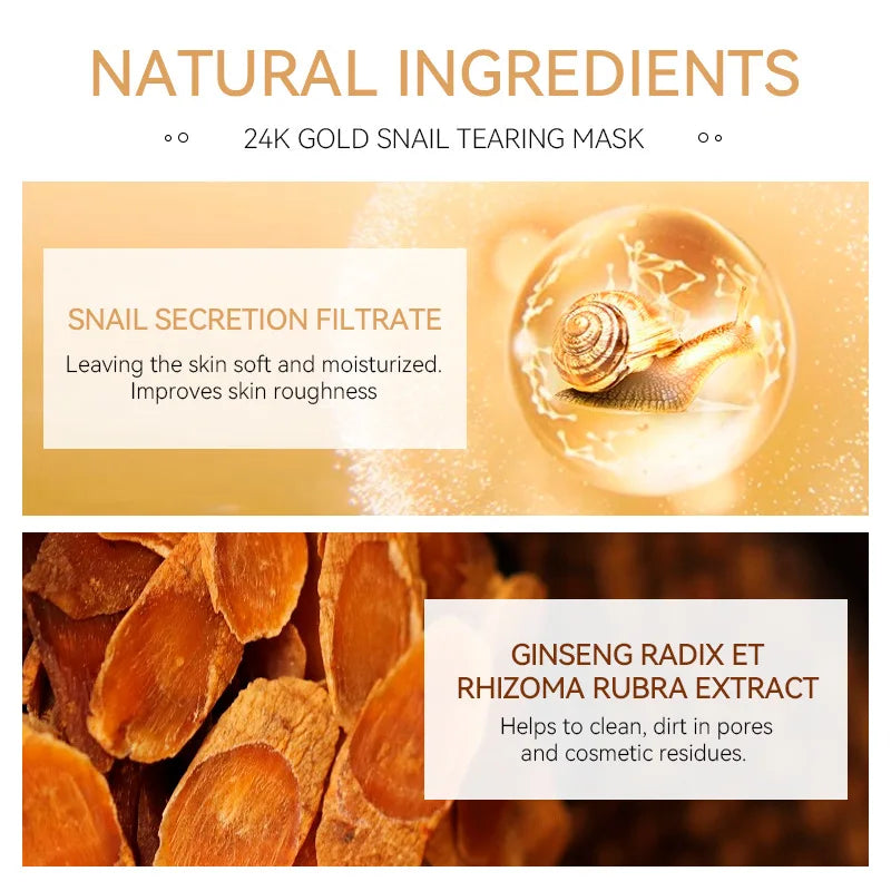 24K Gold Snail Active Collagen Facial Peeling Mask