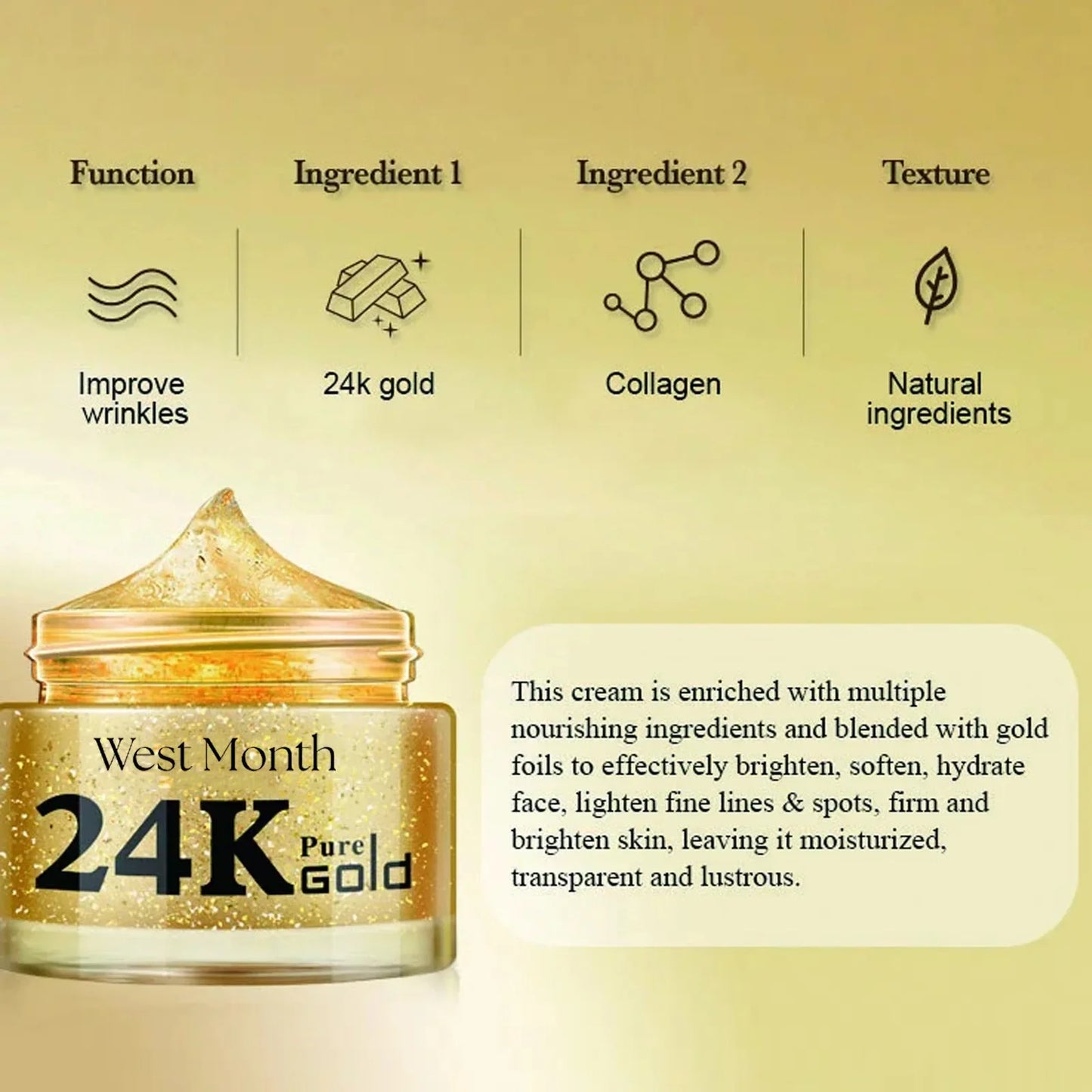 24k Gold Collagen Cream Wrinkle Removal