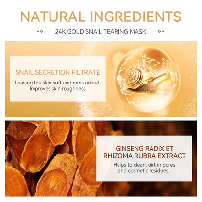 24K Gold Snail Active Collagen Facial Peeling Mask